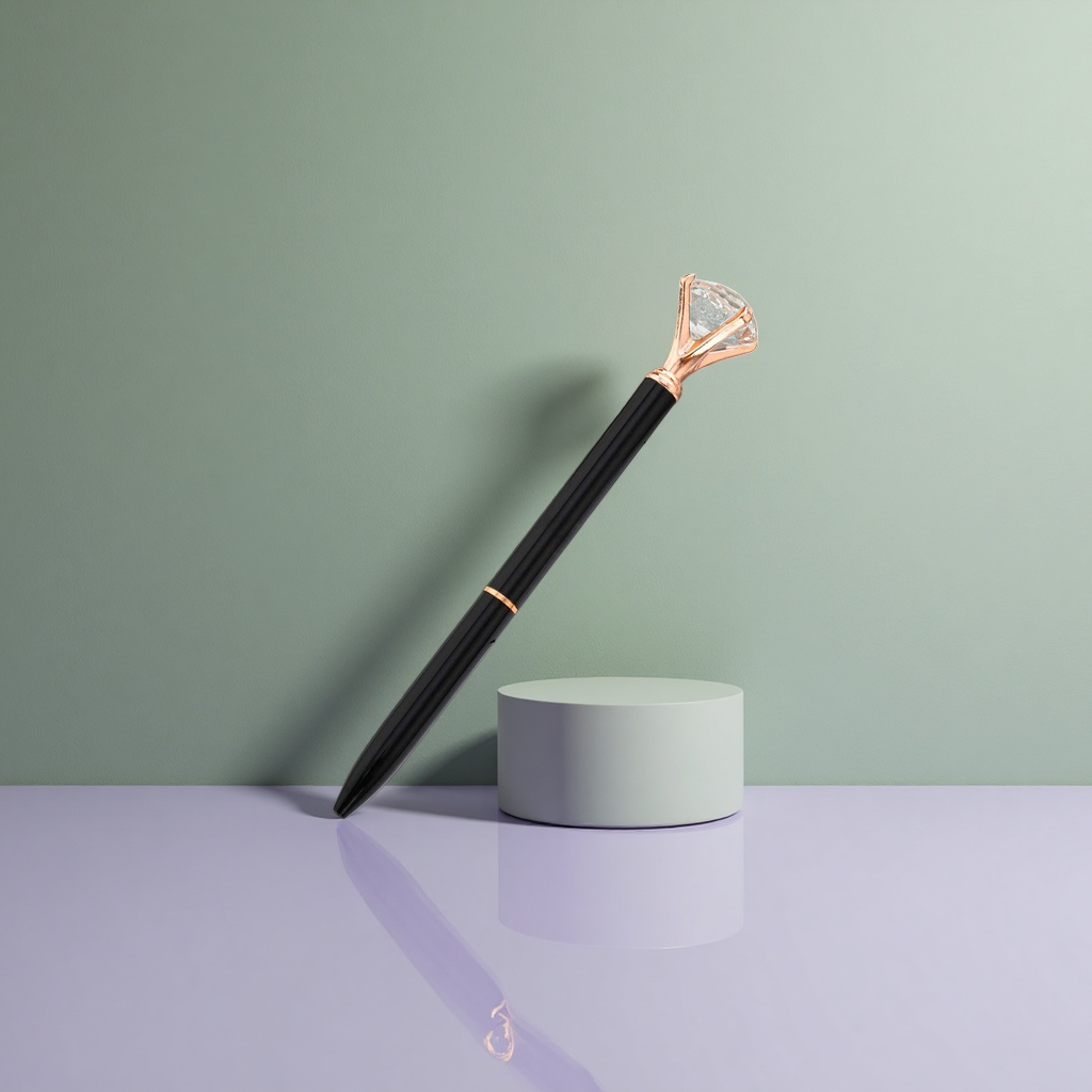Black rose gold diamond pen cap Specification image