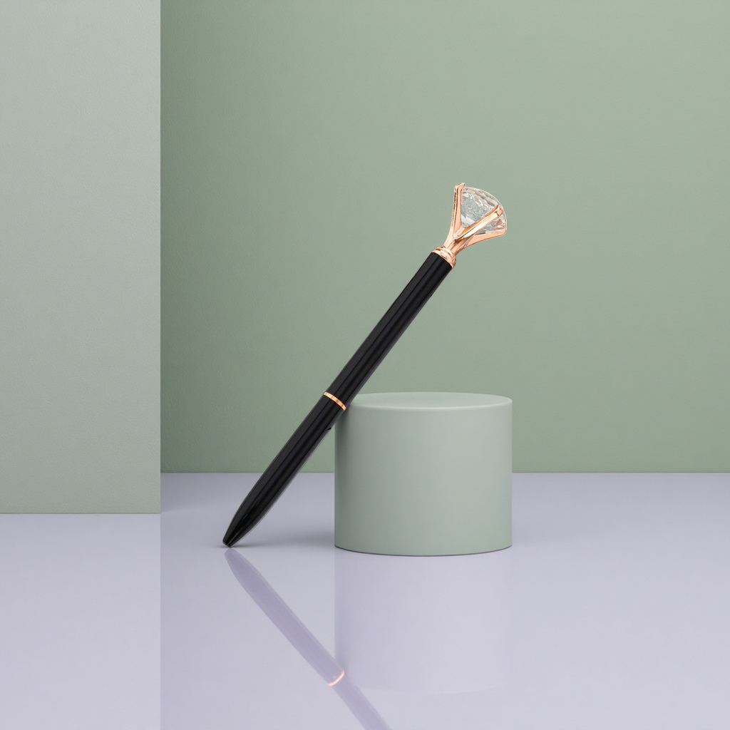Black rose gold diamond pen cap