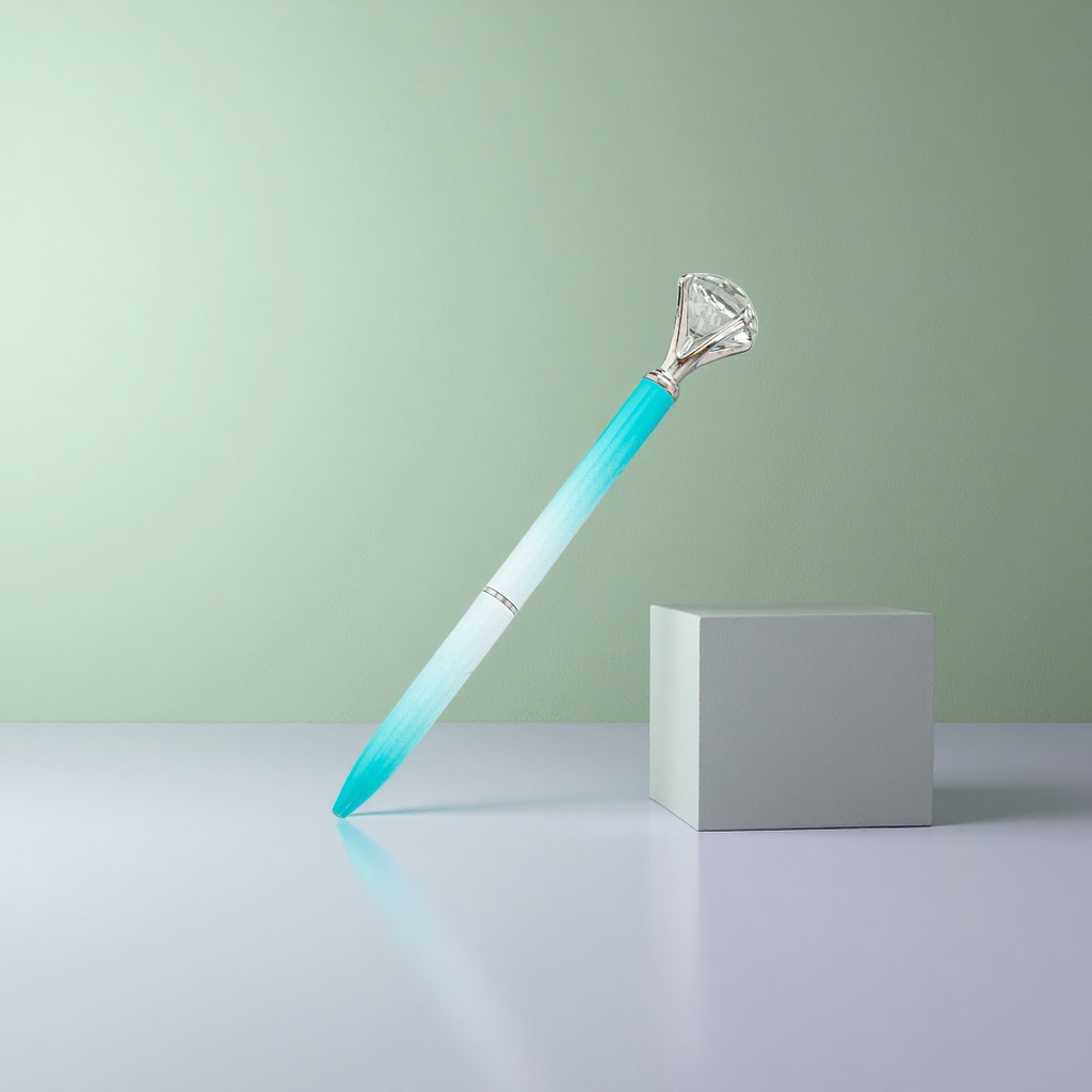 The blue gradient pen body with a diamond cap ensures smooth writing and a metallic texture, making it a high-end gift Application Scenario