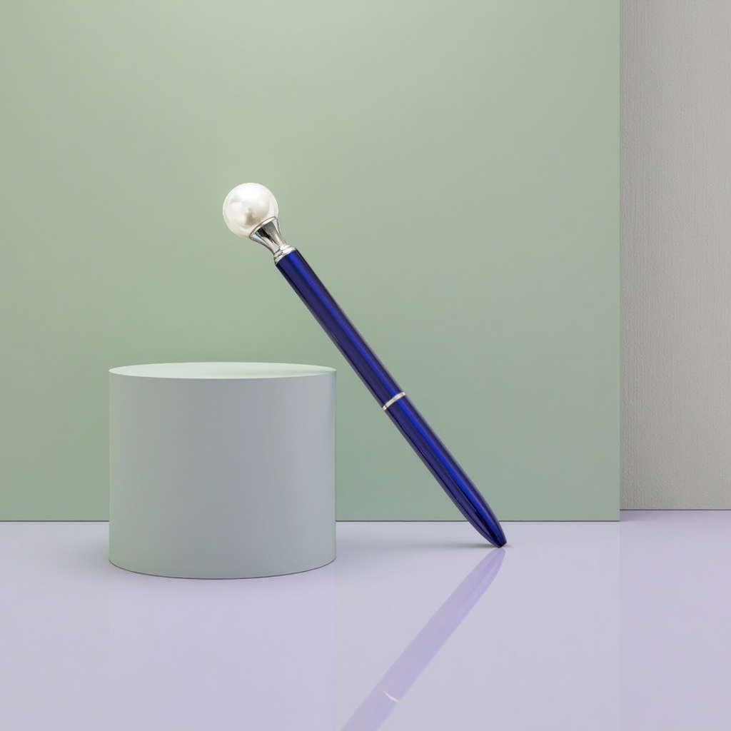 Blue pen body with pearl cap, smooth and exquisite writing, office stationery Specification image
