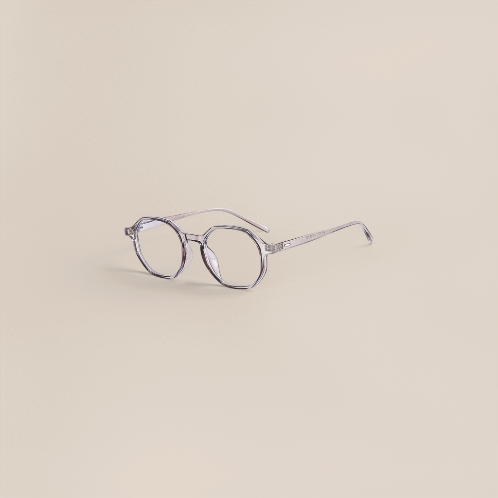 The transparent polygonal frame glasses are fashionable, lightweight, anti-slip and comfortable, suitable for both men and women details Picture