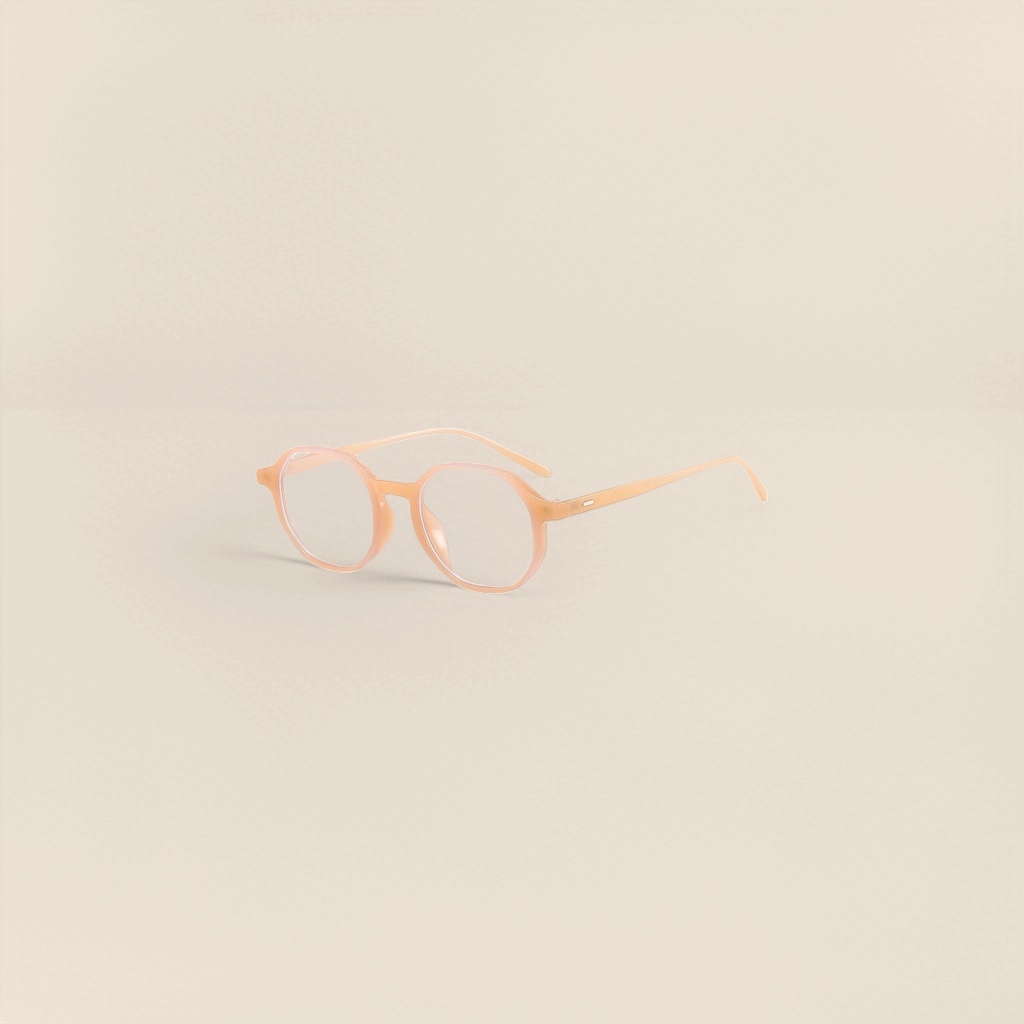 Light orange round spectacle frame, metal frame, light, comfortable and anti-slip nose rest Application Scenario