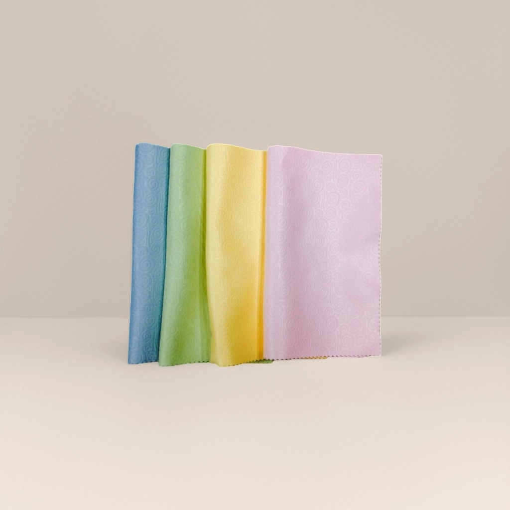 Colorful printed eyeglass cloth made of cotton and linen blend, available in multiple colors Application Scenario