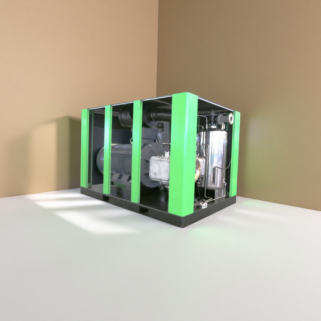 The green industrial air compressor is silent, energy-saving, highly efficient, stable and durable Specification image