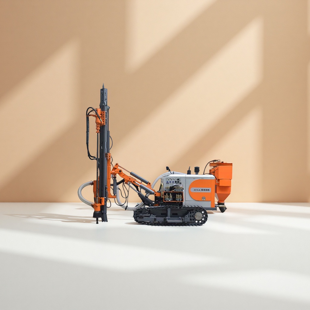The orange crawler drilling rig is a mobile drilling machine for engineering operations Application Scenario