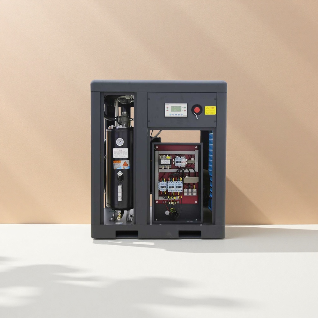 Grey industrial compressor, 30L air storage tank, silent air compressor, household maintenance air pump Specification image