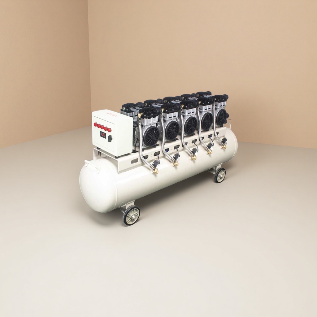 White air compressor, household silent oil-free small 220V industrial grade air pump details Picture