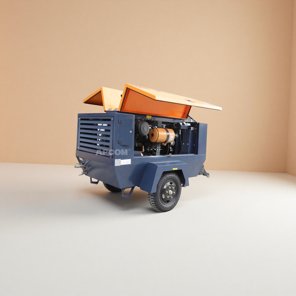 Blue mobile air compressor, industrial-grade silent portable air compressor