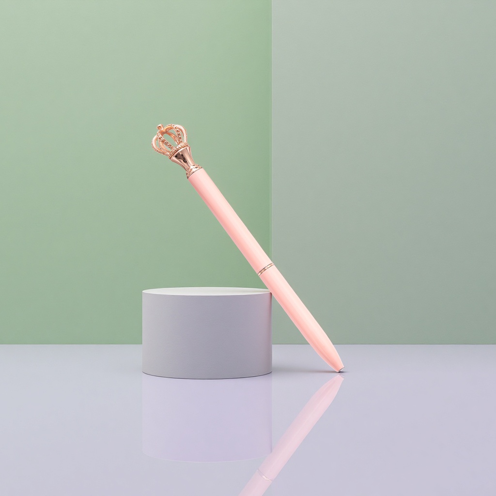 The pink crown creative signature pen for student office writing is smooth and quick to dry Specification image