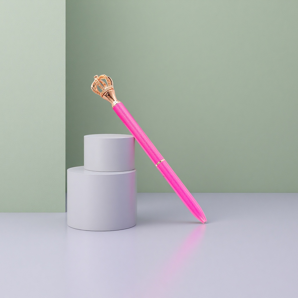 Pink crown creative gel pen, student office writing smooth and quick-drying signature pen