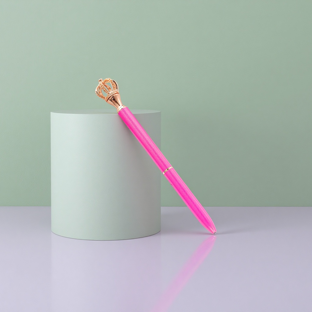 Pink crown creative gel pen, student office writing smooth and quick-drying signature pen details Picture