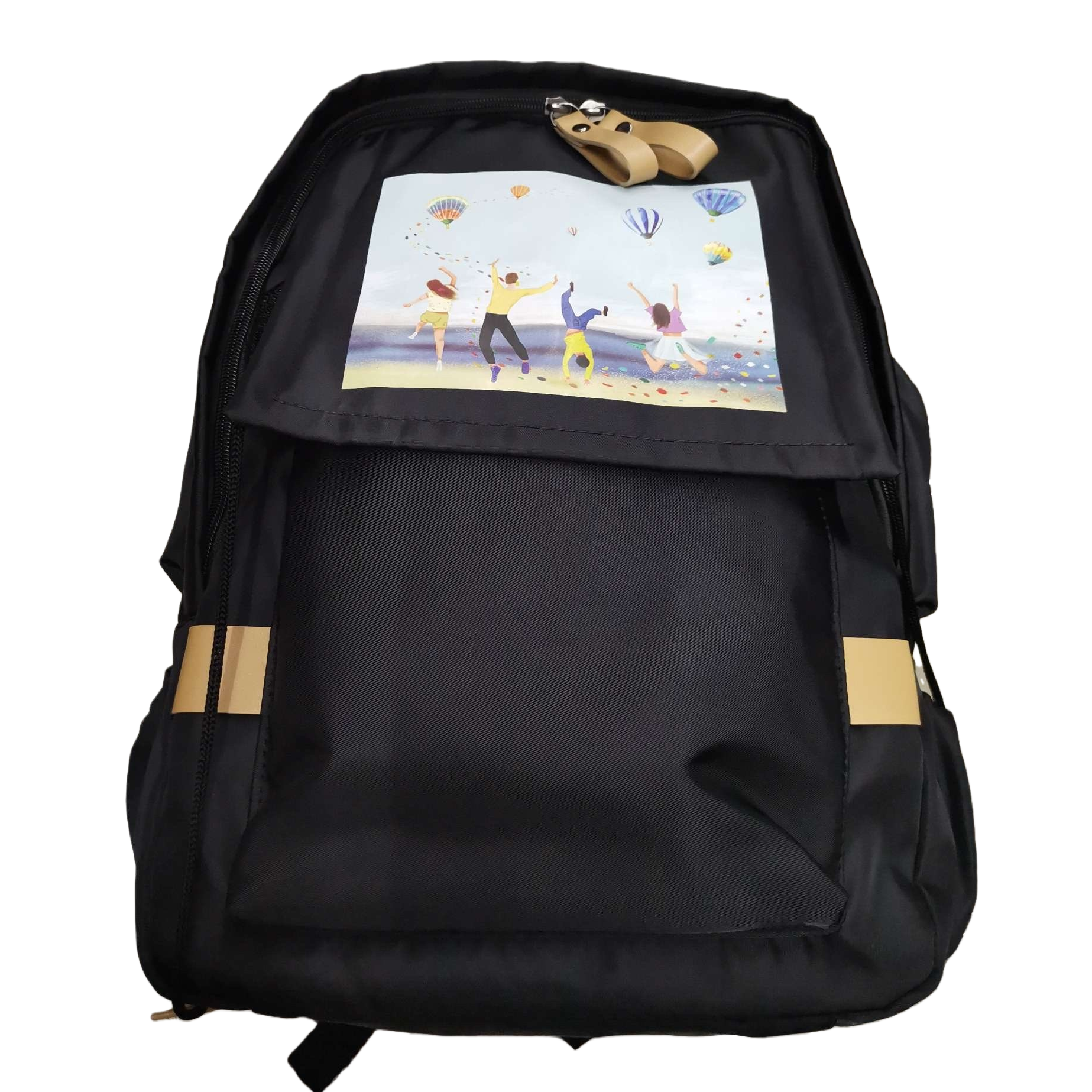 黑色简约商务休闲背包 轻便耐磨大容量通勤学生用 Item Picture
