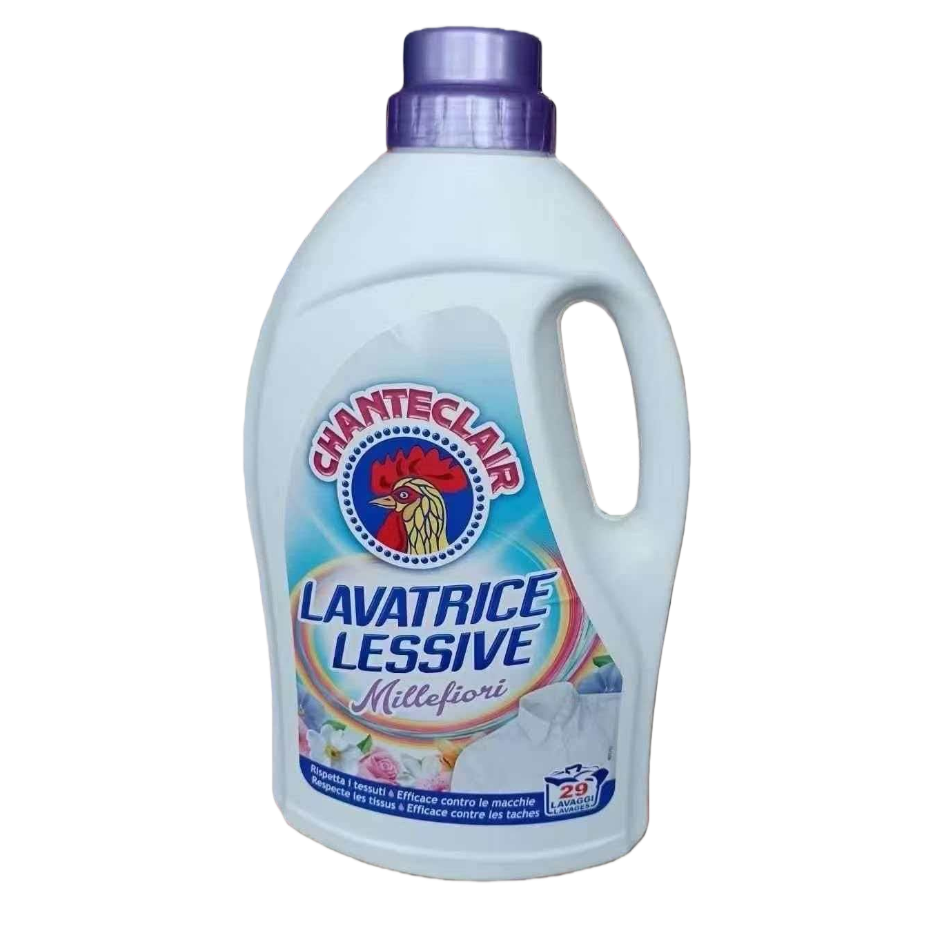 CHANTECLAIR 白色塑料瓶装洗衣液 Millefiori 公鸡标志 Lavatrice Lessive Item Picture