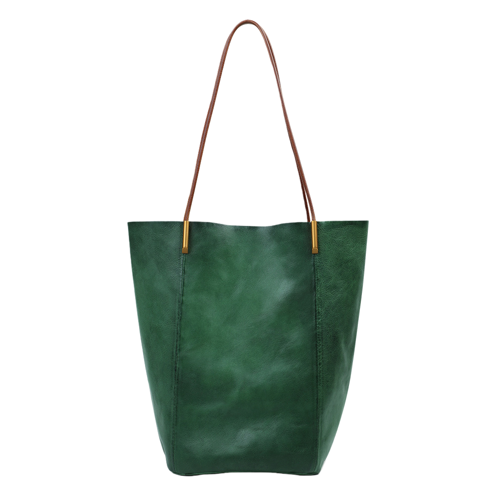 The green tote bag has a large capacity for commuting, is a simple and versatile shoulder bag for women's daily use Item Picture