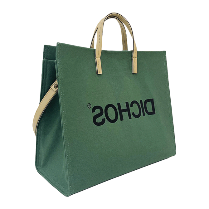 The green canvas bag is a simple and versatile large-capacity commuting shopping handbag Item Picture