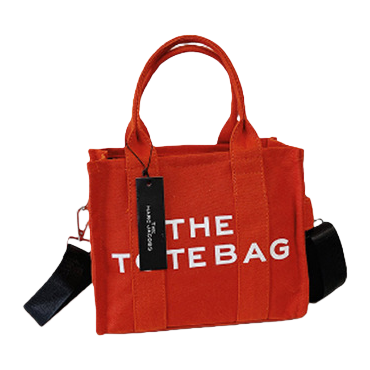 Orange tote bag, large-capacity commuter handbag, shoulder bag, casual and fashionable women's bag Item Picture