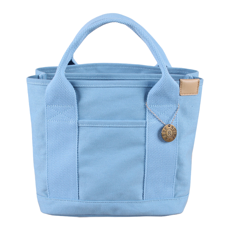 A light blue canvas handbag, a simple and versatile women's single-shoulder tote bag Item Picture