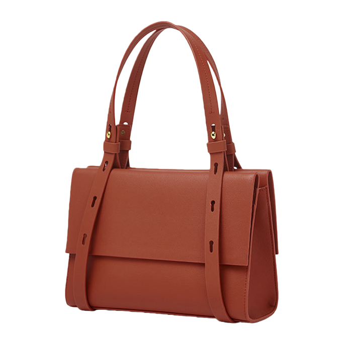 This brown genuine leather handbag is a simple commuting tote bag for women. It has a large capacity, is lightweight and fashionable Item Picture
