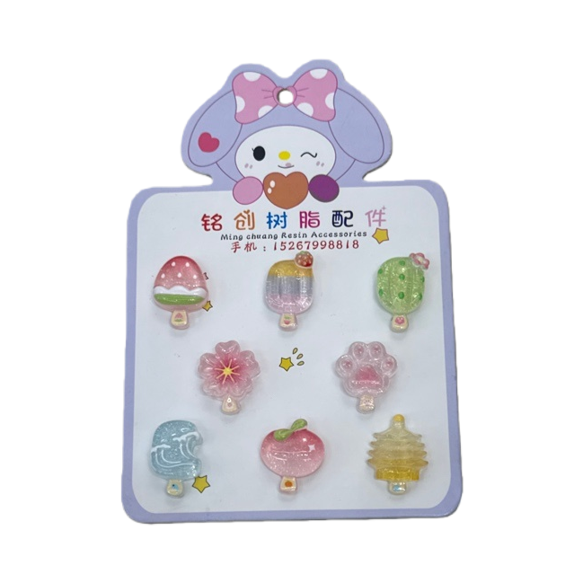 Colorful resin hanging card accessories are exquisite and durable, made of DIY handcrafted materials Item Picture