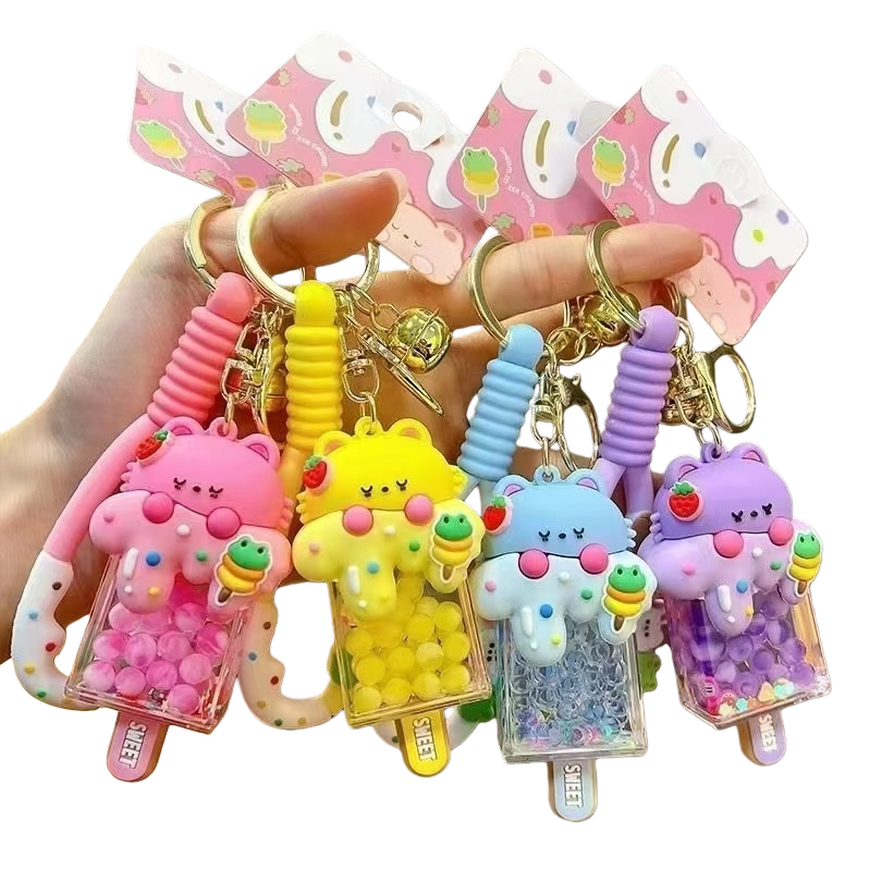 Colorful cartoon bear keychains, cute and fun metal pendants, fashionable accessories Item Picture