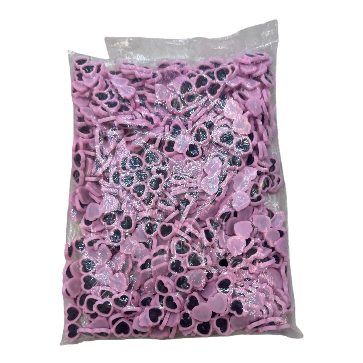 粉色心形装饰片 手工DIY烘焙蛋糕糖果包装pvc软胶白底实物图
