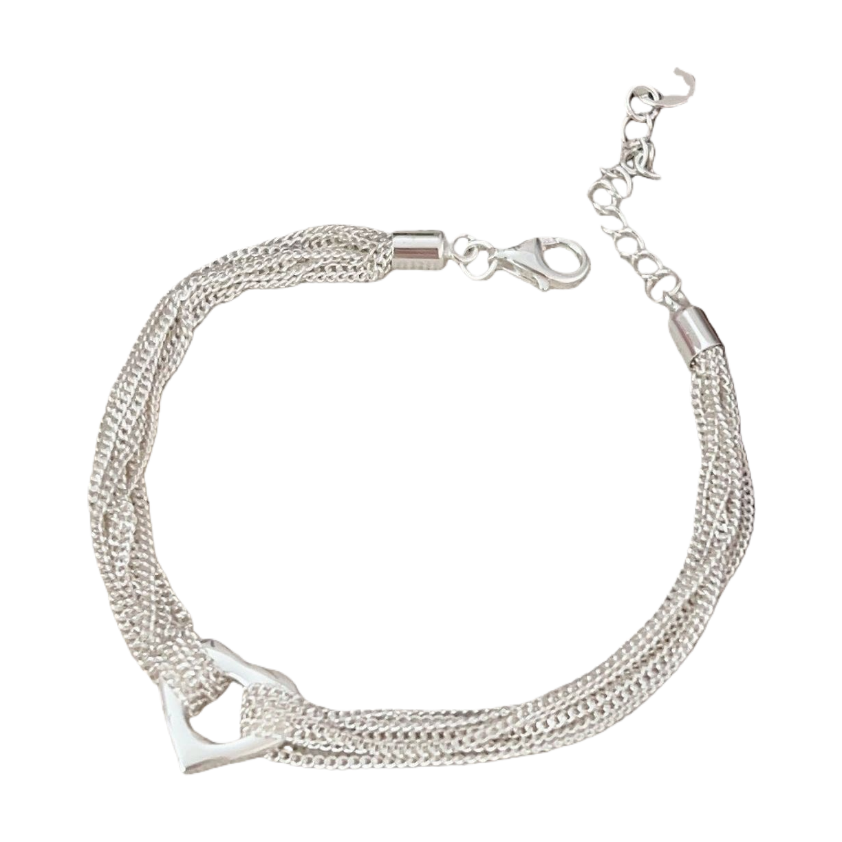 وكان سوار على شكل قلب فضية مربوطة بالمعصم Item Picture