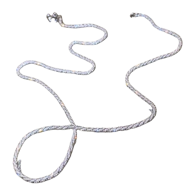 The dazzling diamond necklace and the exquisite collarbone chain for women are light luxury, fashionable and versatile Item Picture