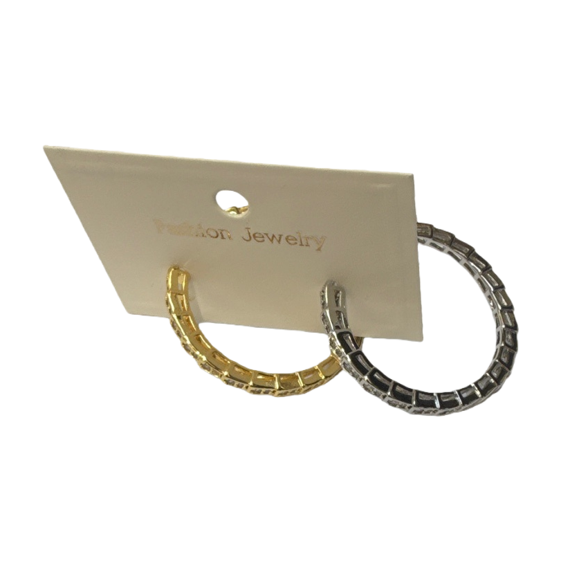 Gold and silver diamond-encrusted earrings, fashionable and light luxury women's earrings Item Picture