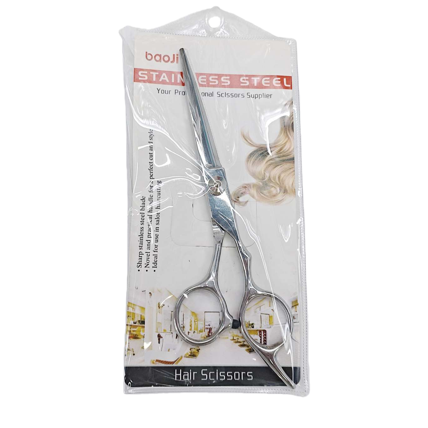Silver professional hairdressing scissors made of 304 stainless steel, sharp and durable hair care tools Item Picture
