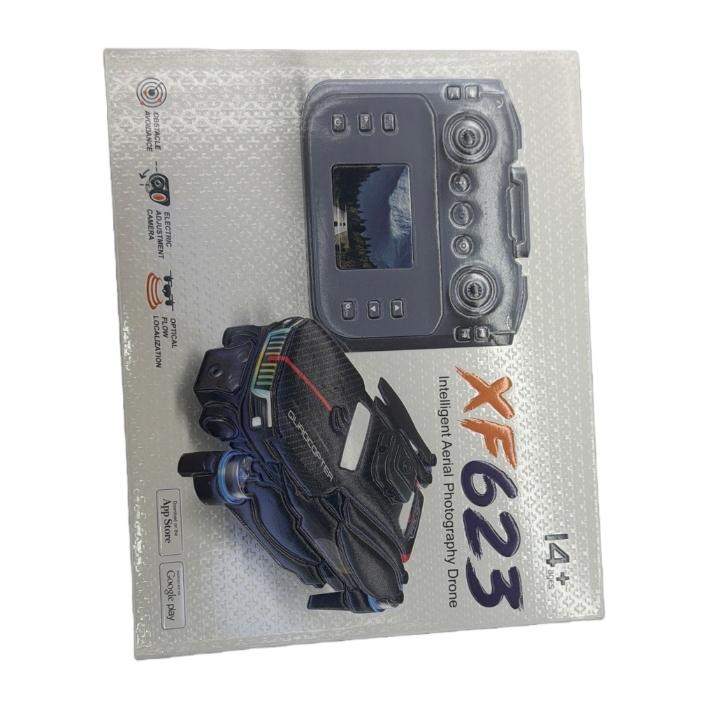 白色包装盒折叠无人机配遥控器 Item Picture