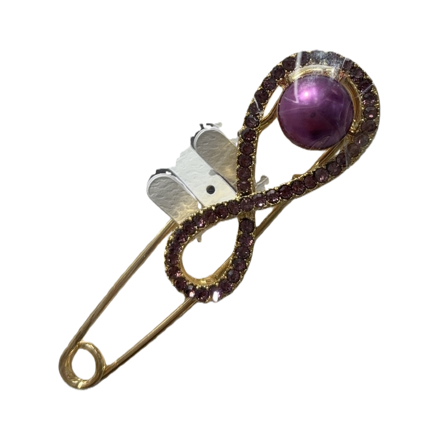 الدبوس الذهبي اللانهائي يحتوي على خرز أرجواني أرجواني مع علامة Fashion Jewelry Item Picture