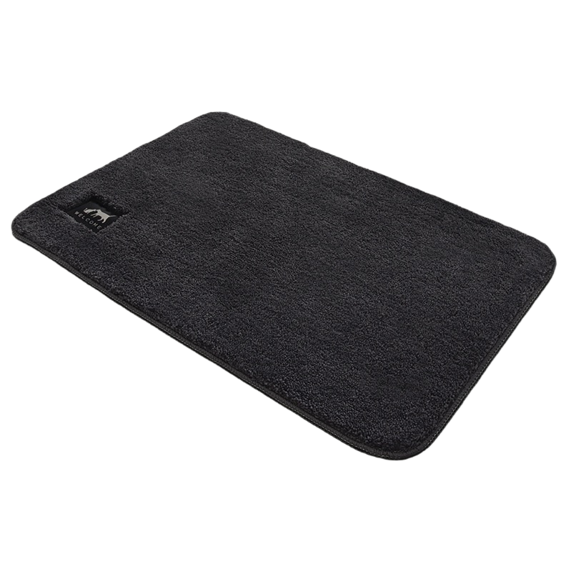 Dark grey plush floor mat, thickened anti-slip, bathroom, bedroom and home carpet Item Picture