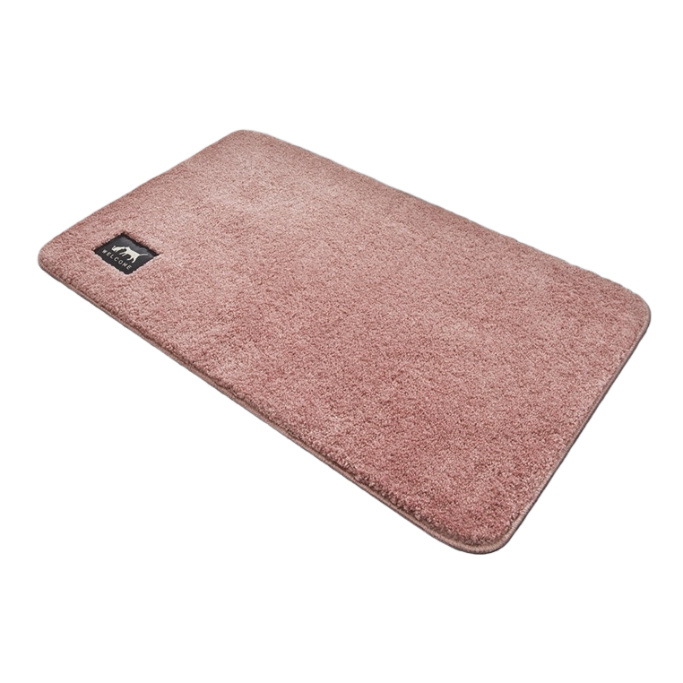 Pink plush floor mat for bedroom, living room and home use, anti-slip, thickened, warm and comfortable underfoot Item Picture
