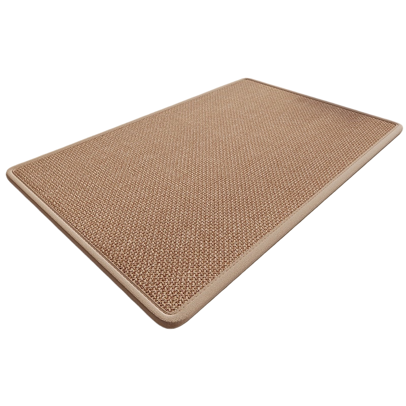 Beige woven floor mat for living room, bedroom and balcony, anti-slip and water-absorbing, simple home style Item Picture