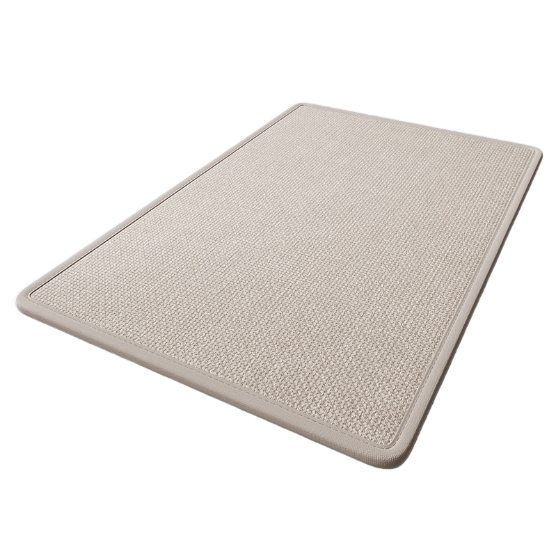 Beige woven anti-slip mat for bathroom, kitchen and household use, thickened, wear-resistant and absorbent Item Picture