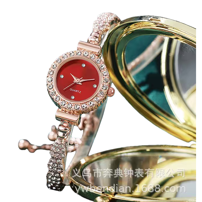 Розовое золото с бриллиантовыми часами, элегантные и роскошные Item Picture