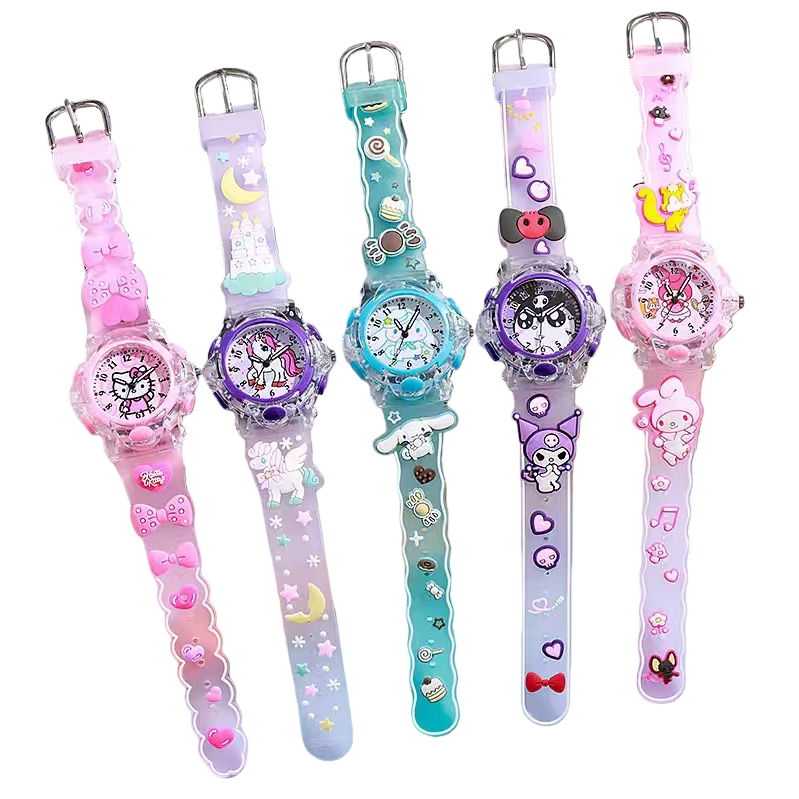 彩色卡通儿童手表 硅胶表带防滑耐磨 学生上课专用 Item Picture
