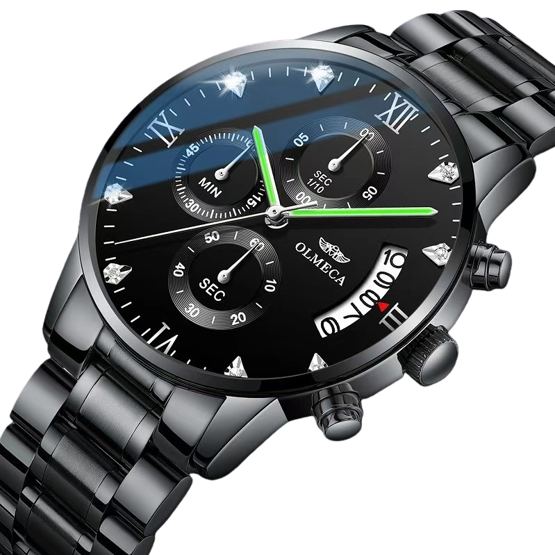 The black metal strap watch is fashionable, simple and versatile, suitable for both men and women Item Picture