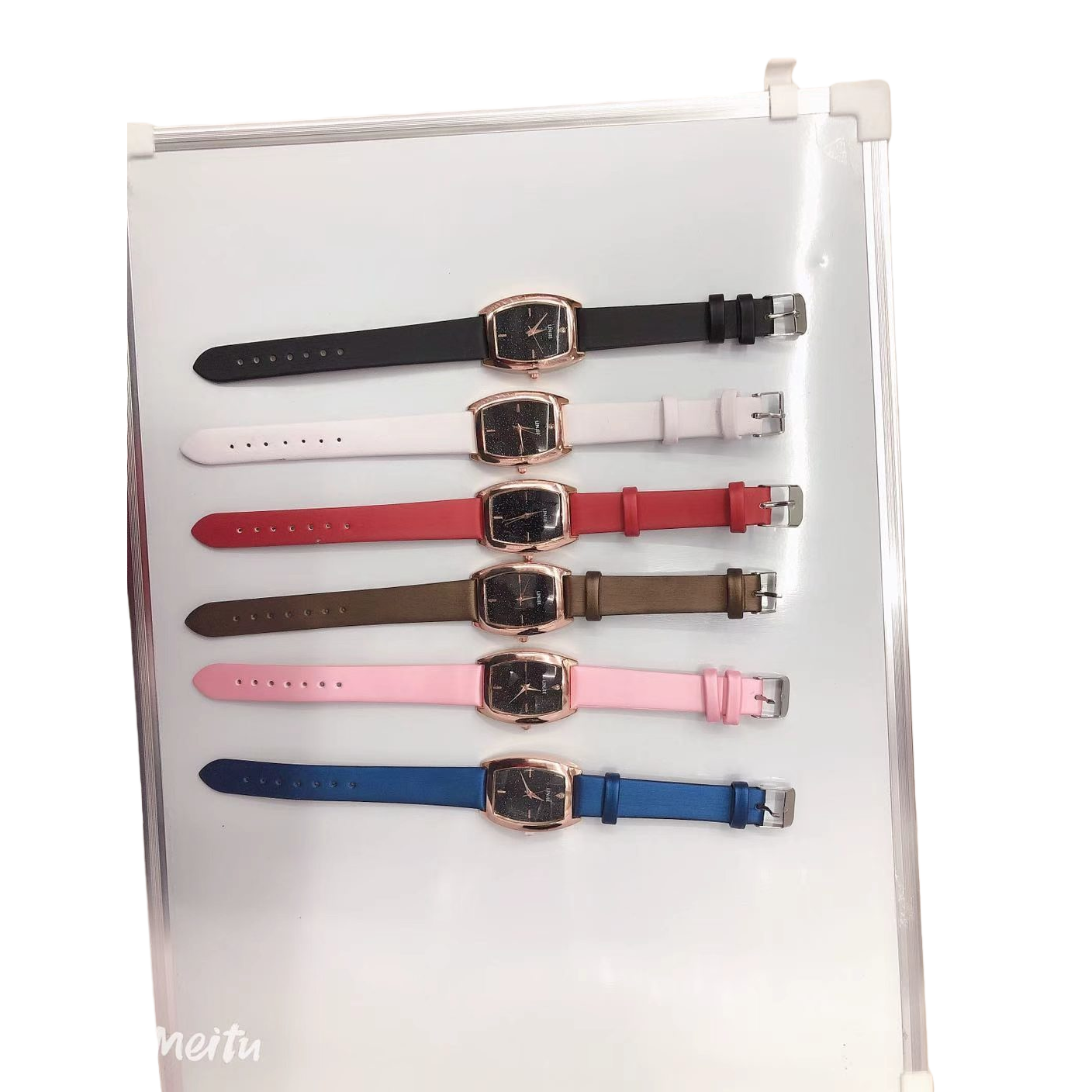 Six colorful strap quartz watches for both men and women, simple and fashionable, with interchangeable straps Item Picture