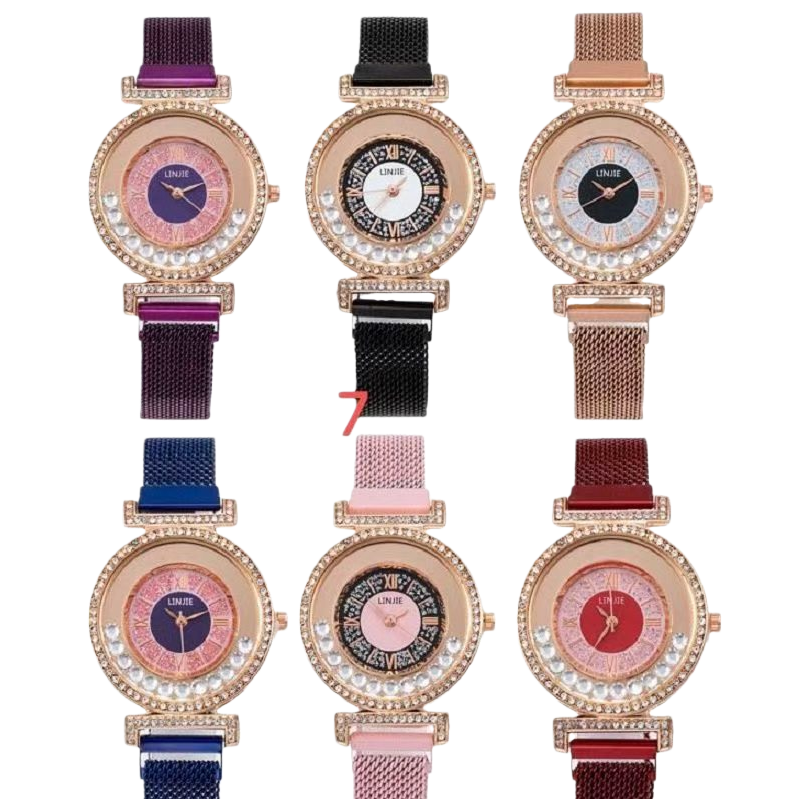 Шесть часов с бриллиантовым розовым золотом, элегантные и роскошные Item Picture