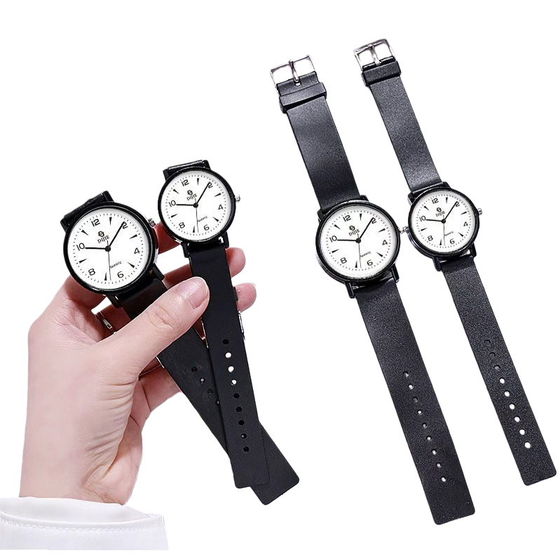 The black strap watch is a fashionable, simple, business and casual style suitable for both men and women Item Picture