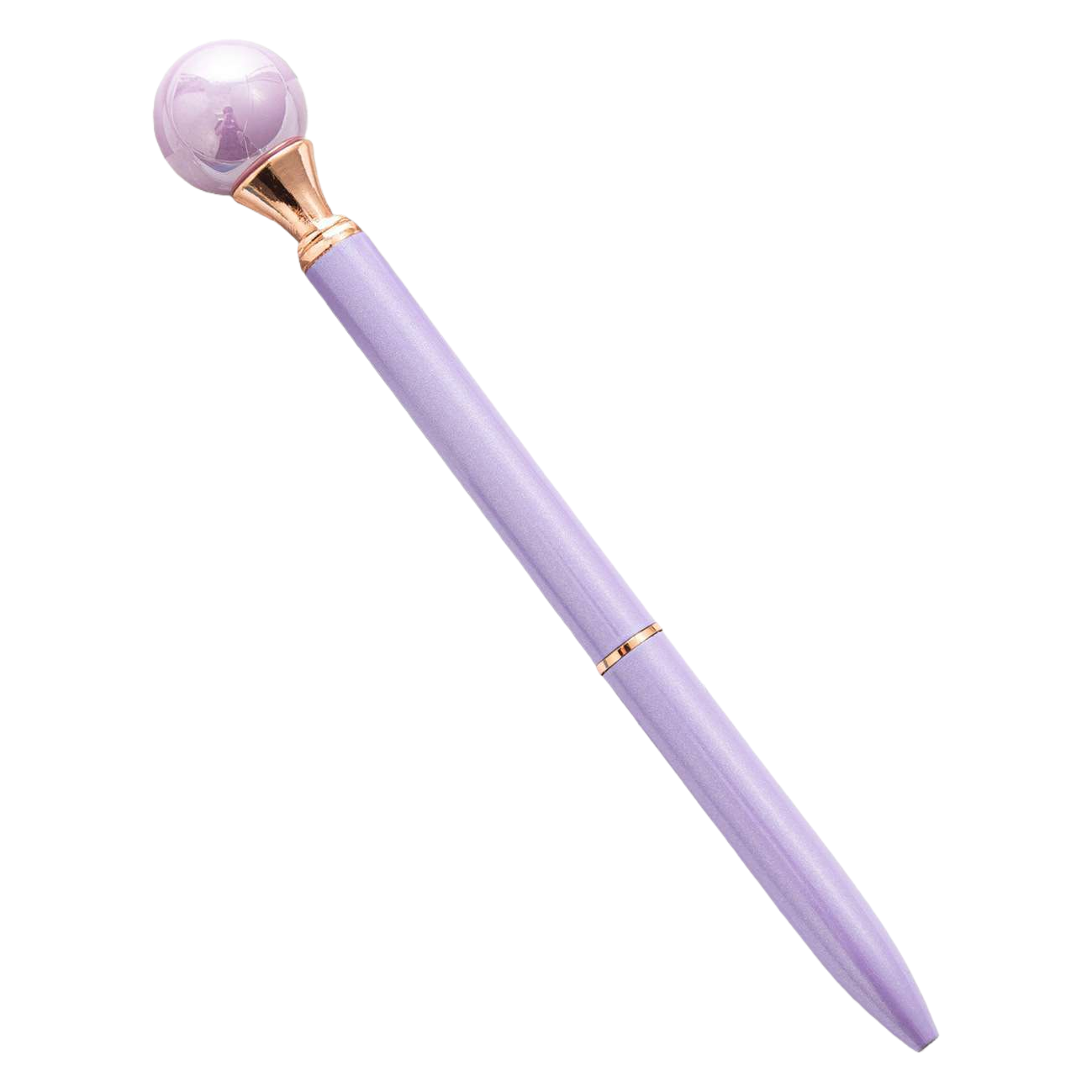 قلم موقّع على قلام بنفسجي خفيف مزخرف بالذهب مزخرف بذهب كروية شفافة Item Picture