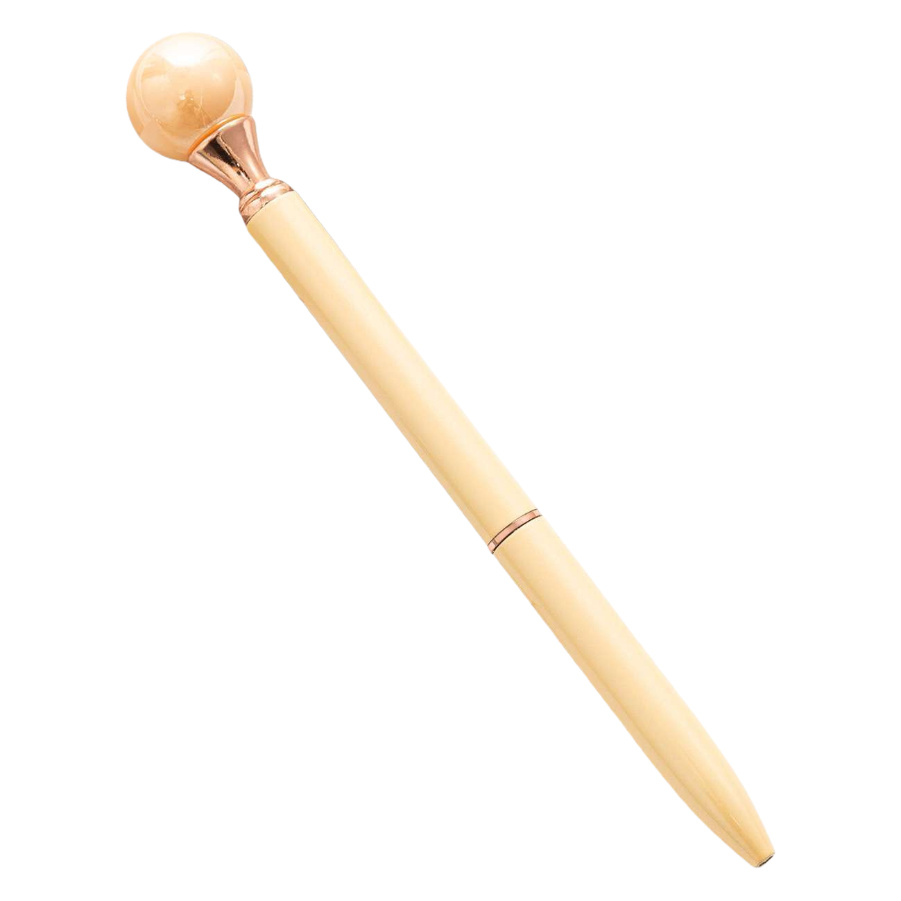 米色笔身玫瑰金装饰中性笔 书写顺滑办公文具 Item Picture