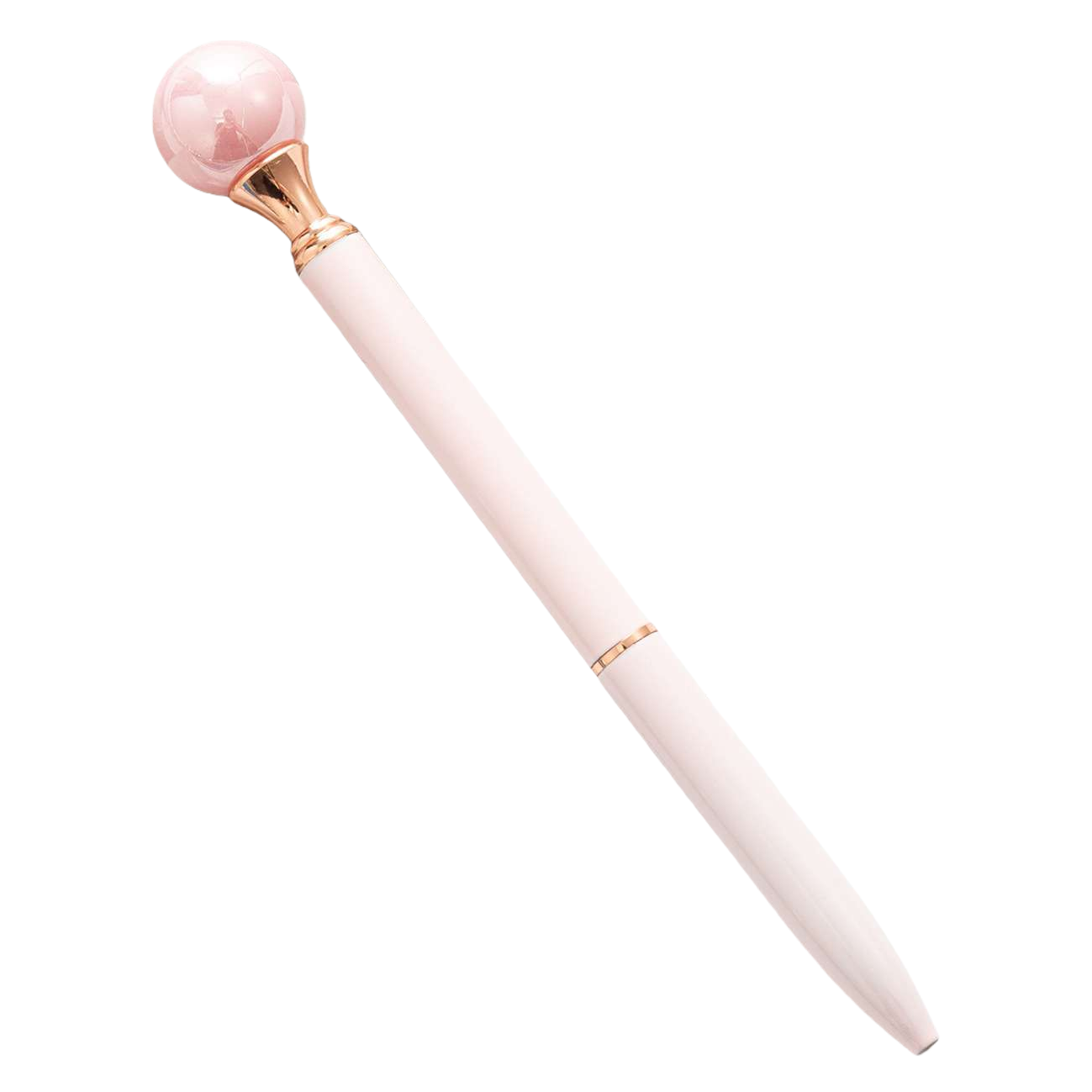 قلم ذهبي وردي اللون مزخرف بالذهب من أجل التصميم الكروي للقلم Item Picture