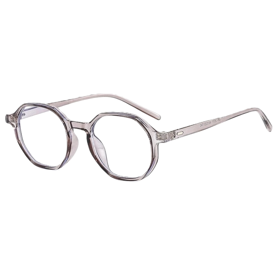 The transparent polygonal frame glasses are fashionable, lightweight, anti-slip and comfortable, suitable for both men and women Item Picture