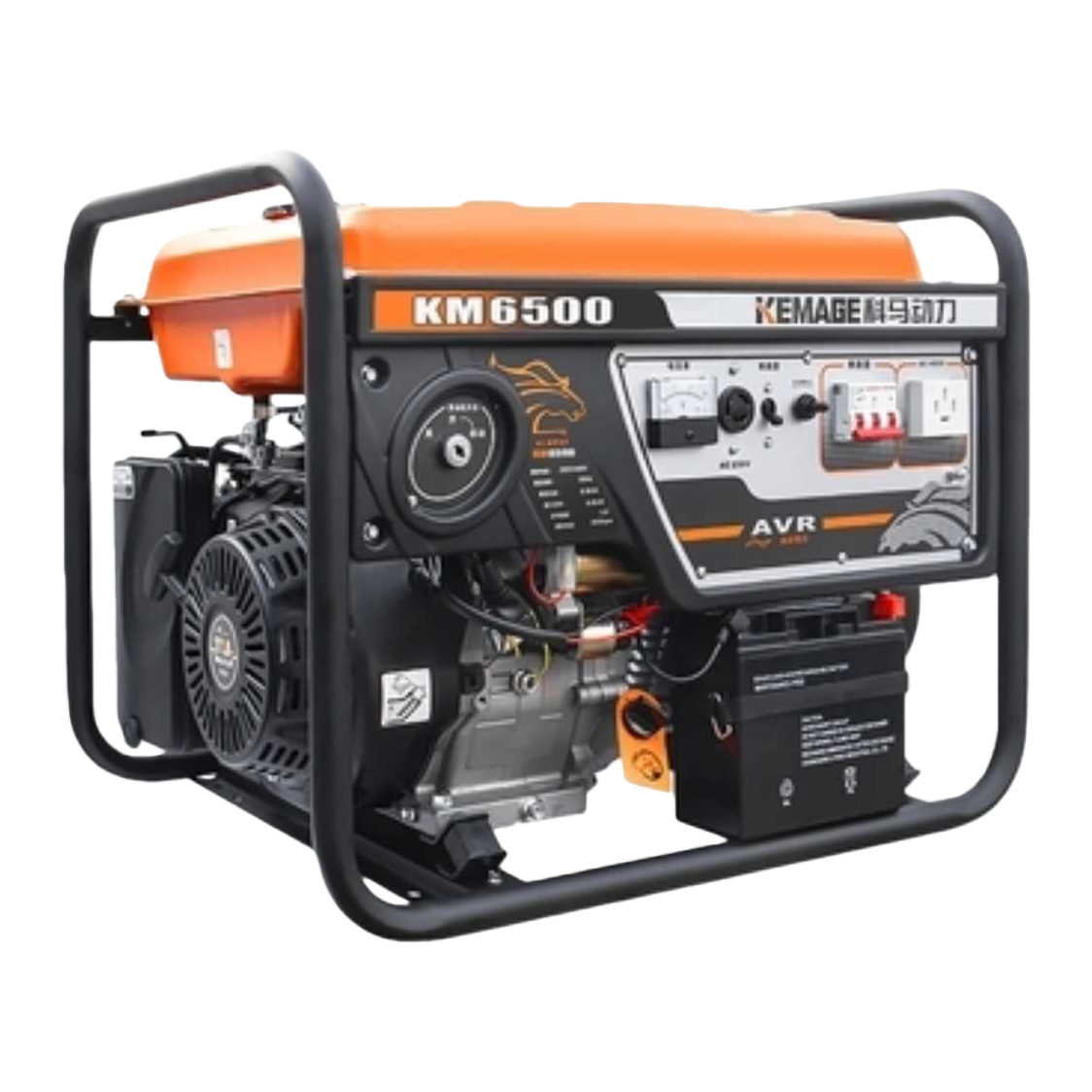 Orange and black alternating generator with stainless steel casing, outdoor emergency backup power supply Item Picture