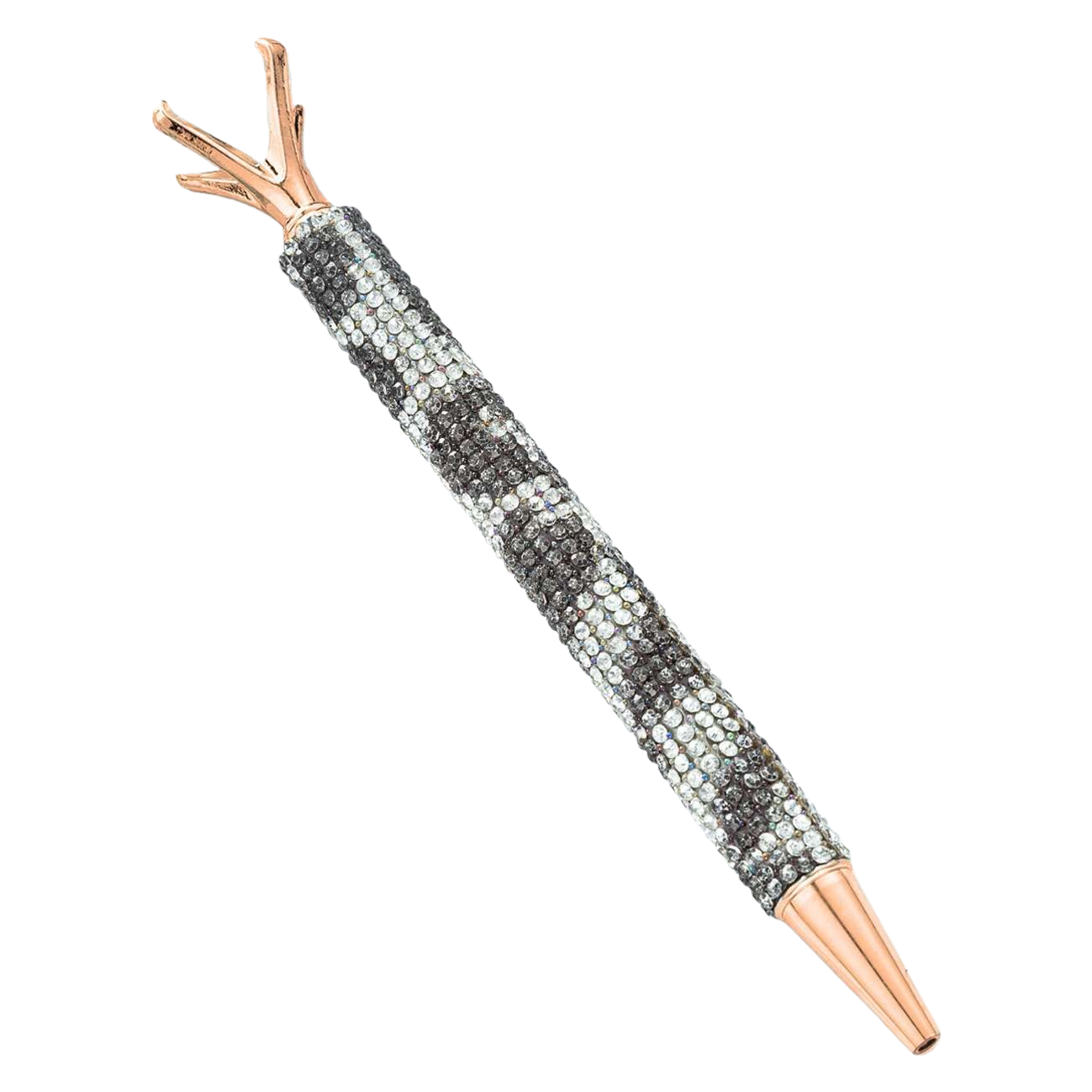 Diamond-encrusted rose gold signature pen, a fashionable metallic writing tool for business and office use Item Picture