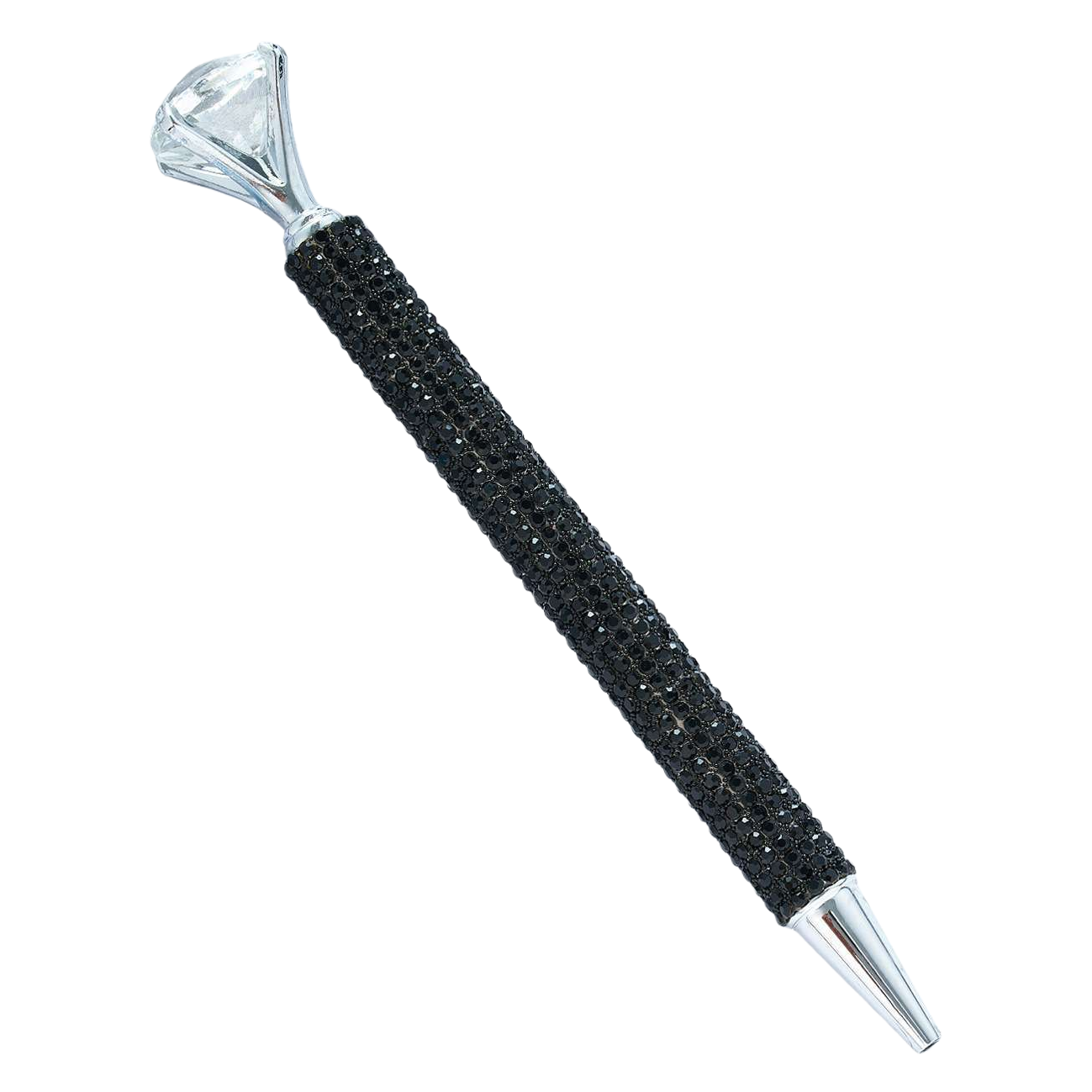 Black rhinestone decorative pen, a fashionable and simple writing tool Item Picture