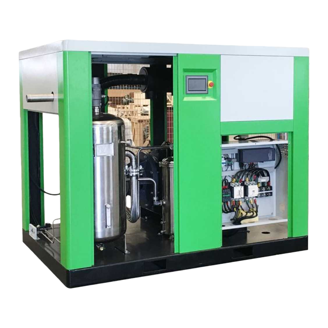 The green industrial air compressor is silent, energy-saving, highly efficient, stable and durable Item Picture