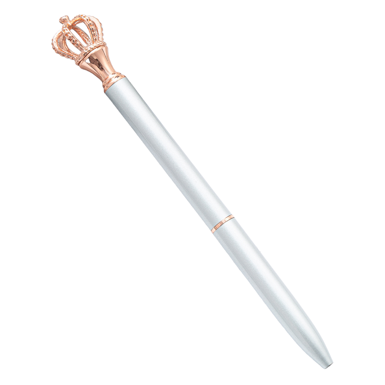 银色笔身玫瑰金皇冠笔帽钢笔 Item Picture